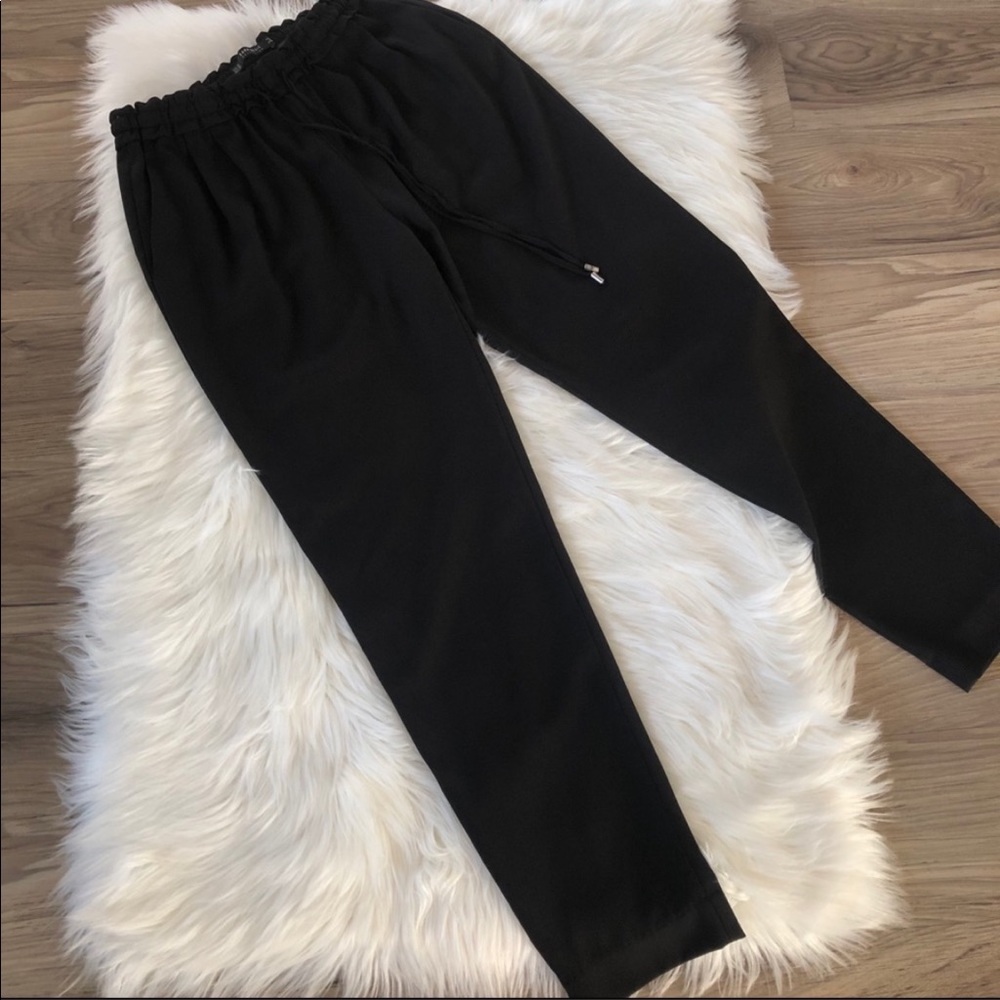 Zara Basic Black Drawstring Trouser Jogger Pants✨